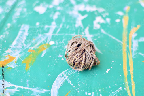 bundle of rope on dirty background