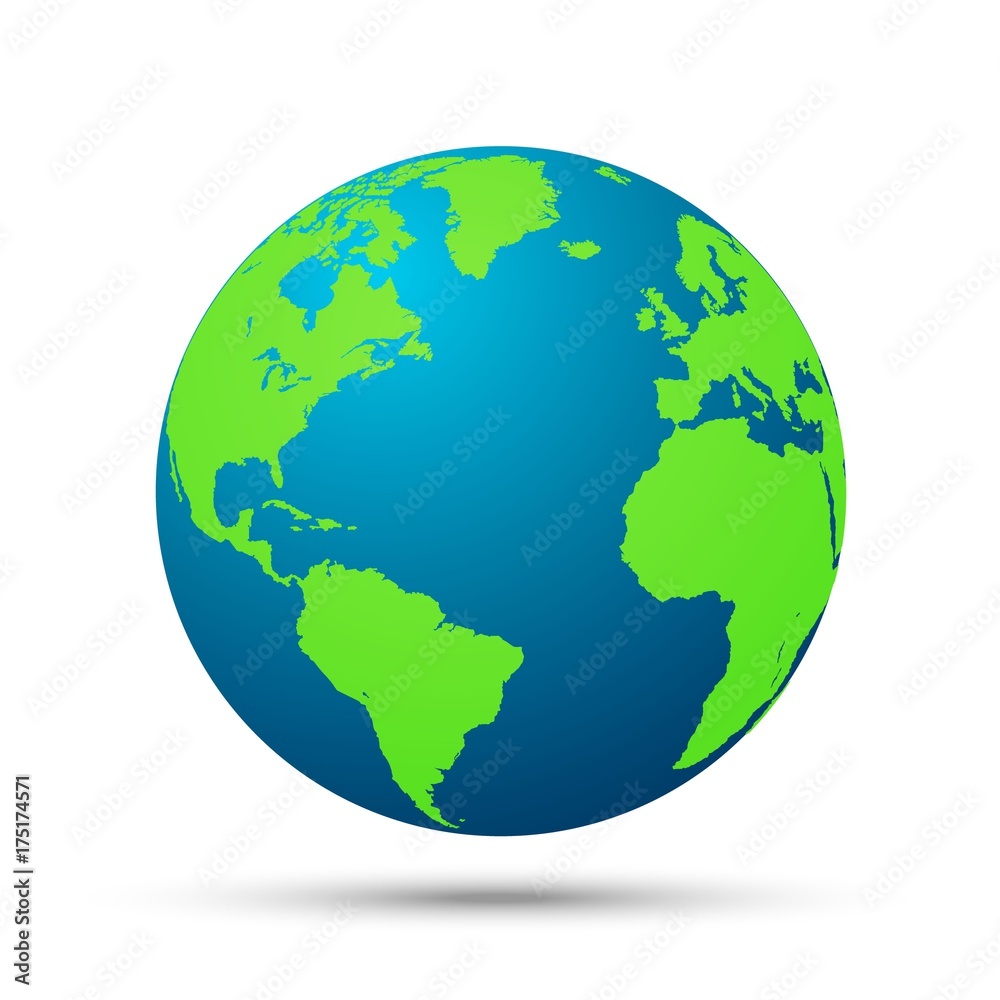 Isolated earth globe.