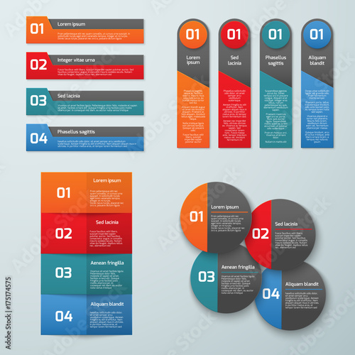Minimalist optional tabs. Option schedule modules vector set