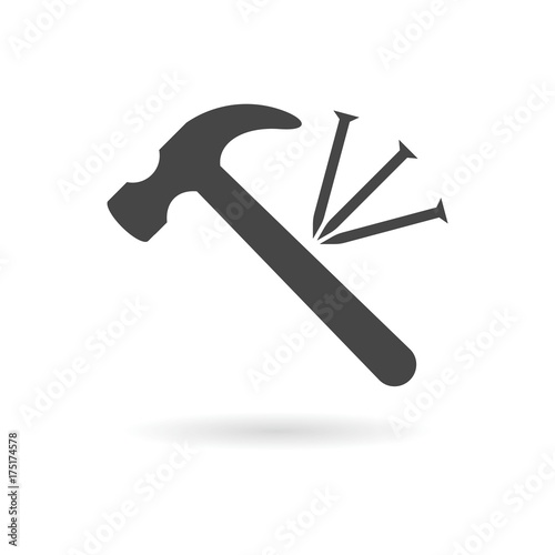 Hammer and nail icon 