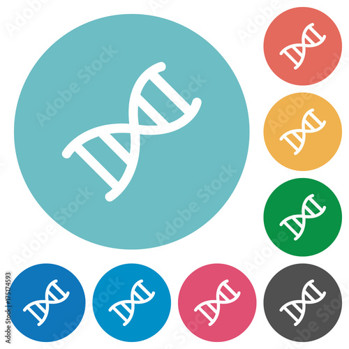 DNA molecule flat round icons