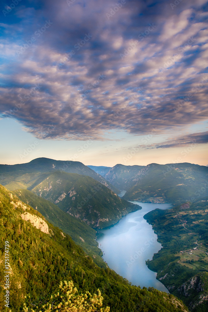 Fototapeta premium Tara mountain and Drina river canyon landscape