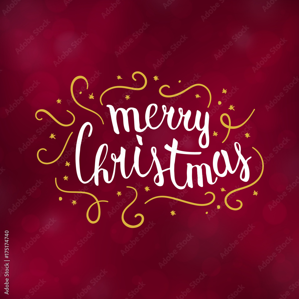 Merry Christmas typography design, Winter season greeting card, vector illustration