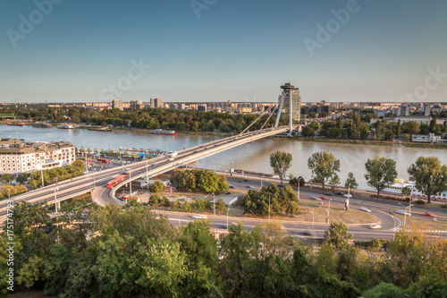 Bratislava panorama with bridge