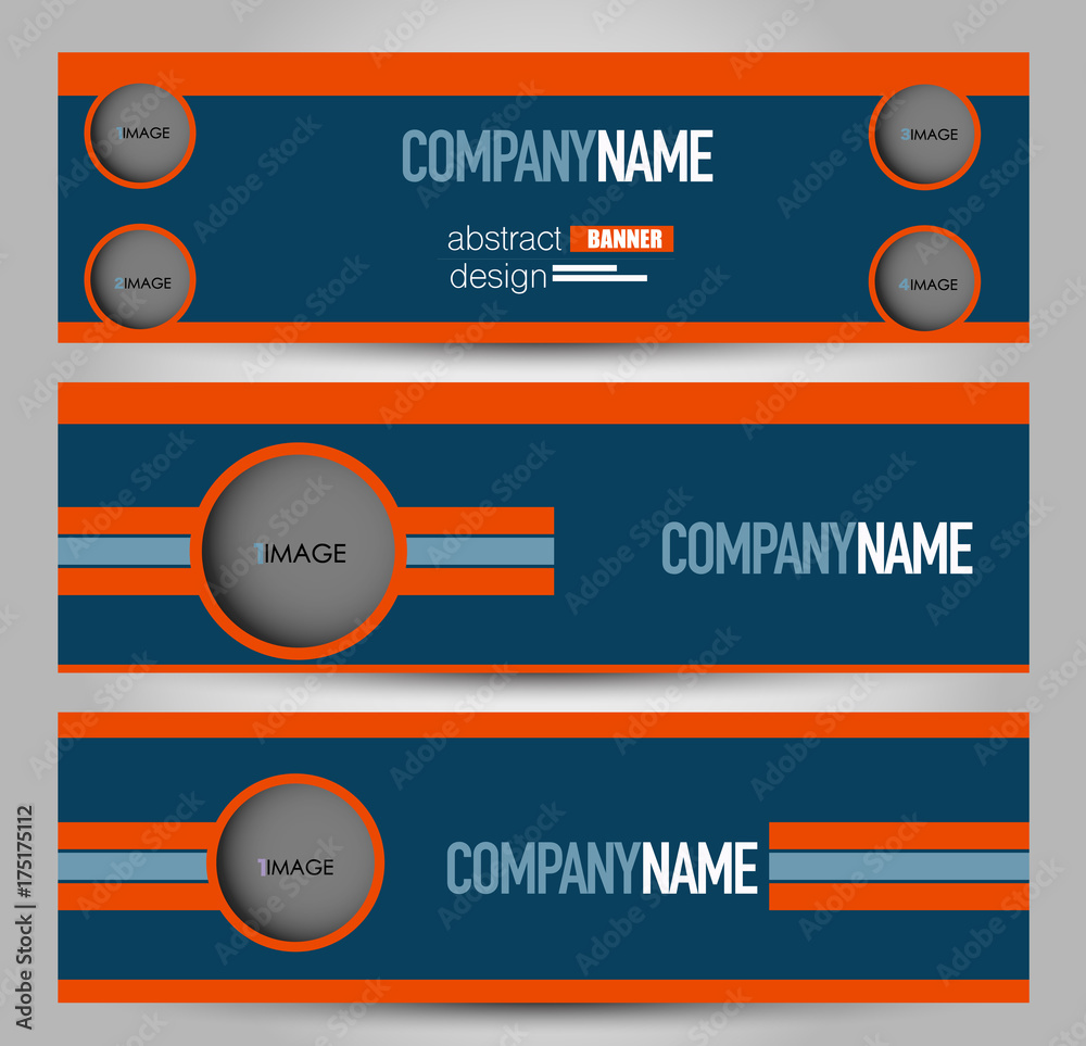 Banner template. Abstract background for design, business, education, advertisement. Blue and orange color. Vector illustration. Banner template. Abstract background for design, business, education, advertisement. Blue and orange color. Vector illustration.