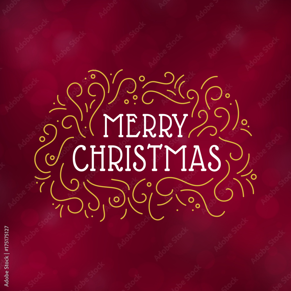 Merry Christmas typography design, Winter season greeting card, vector illustration