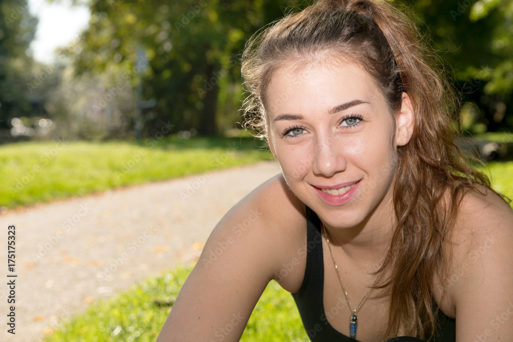 Portrait of young fit woman outdoors Portrait of young fit woman outdoors