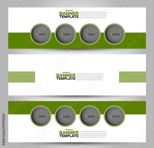 Banner template. Abstract background for design,  business, education, advertisement. Green color. Vector  illustration.