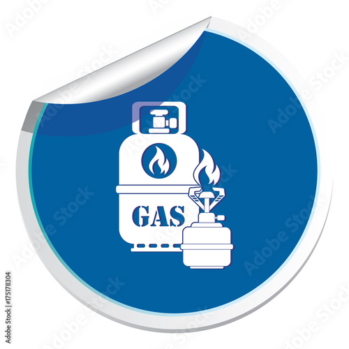 Camping stove with gas bottle icon