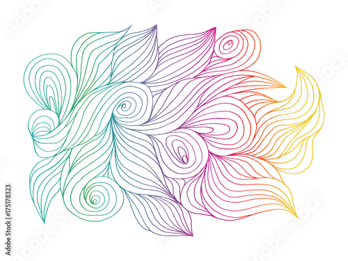 Abstract hand drawn illustration  decotative waves background