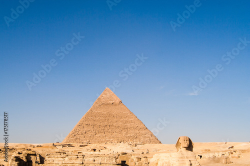 The Great Sphinx and the Khafre Pyramid in Giza