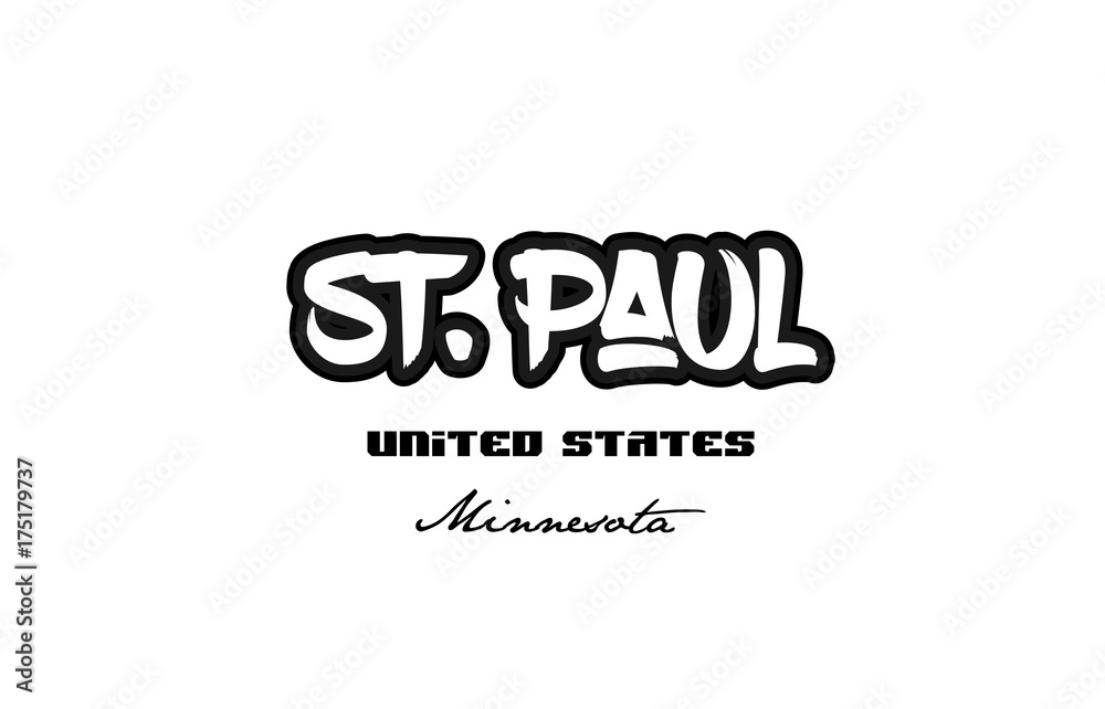 United States st paul minnesota city graffitti font typography design
