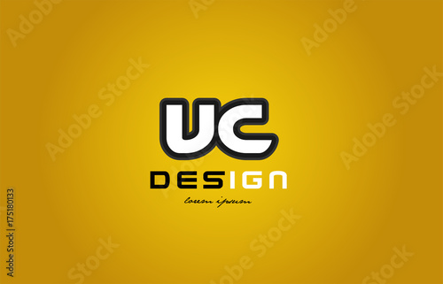 vc v c alphabet letter combination digit white on yellow background