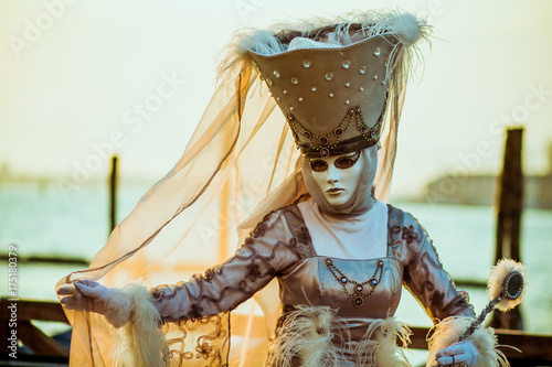 Woman in Carnival Costume and Mask, venice, Italy