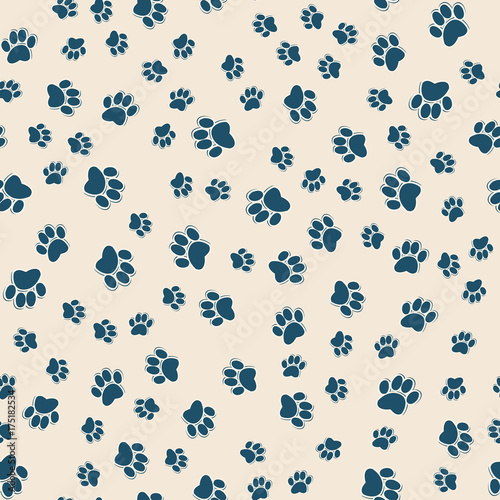 PAW PRINT SEAMLESS PATTERN ILLUSTRATION VECTOR
