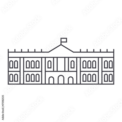 hermitage, museum vector line icon, sign, illustration on white background, editable strokes