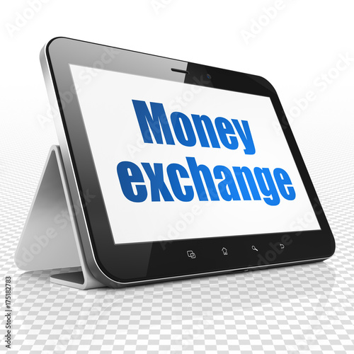 Currency concept: Tablet Computer with Money Exchange on display