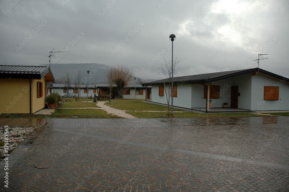Naklejka premium wooden village