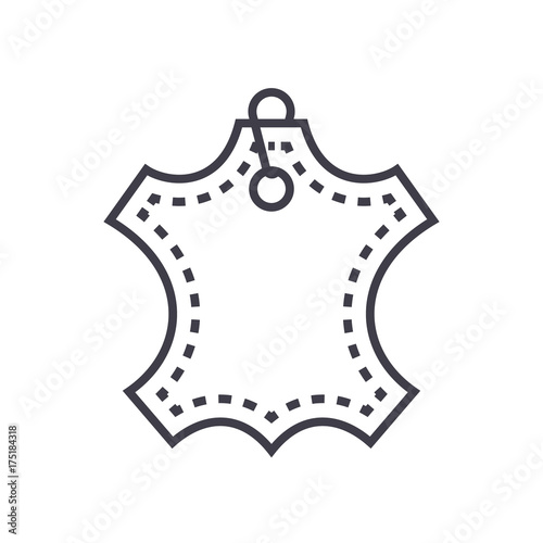 leather vector line icon, sign, illustration on white background, editable strokes