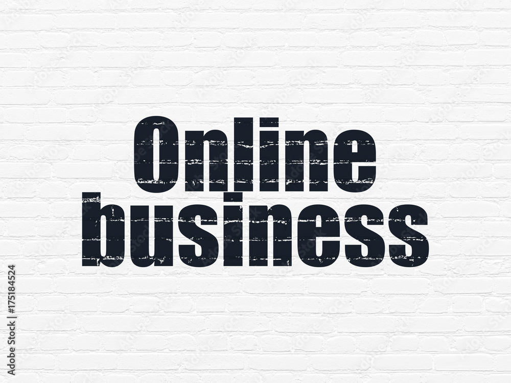 Finance concept: Online Business on wall background Finance concept: Online Business on wall background