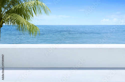 Beautiful view of sea blue from outdoor terrace