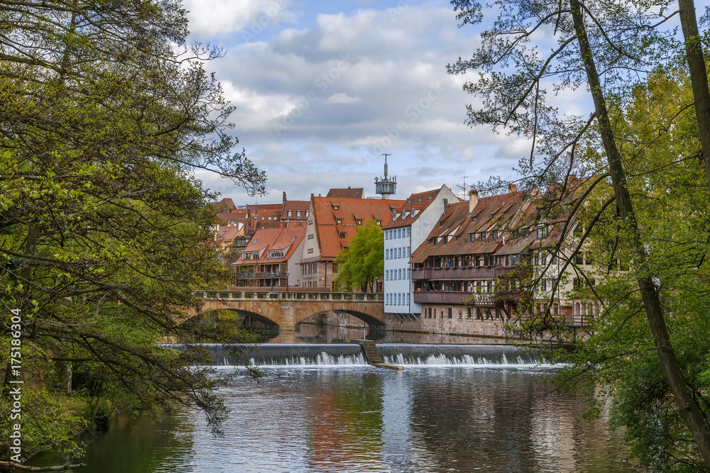 river Pegnitz in Nuremberg, Germany