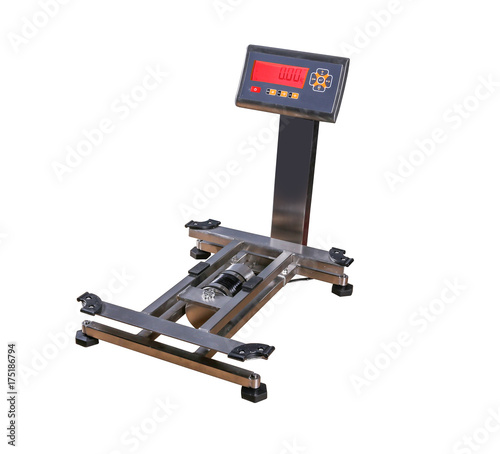 scales for weighing heavy objects and goods, isolated on white background