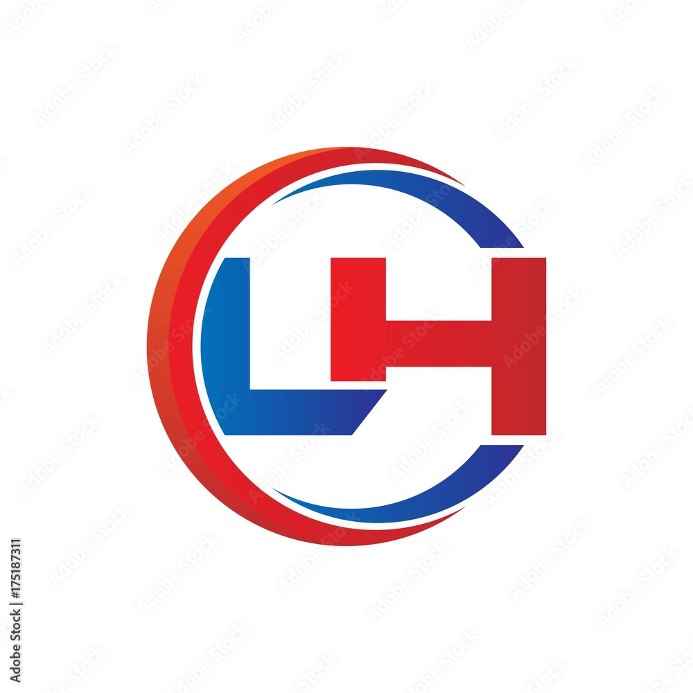 lh logo vector modern initial swoosh circle blue and red lh logo vector modern initial swoosh circle blue and red
