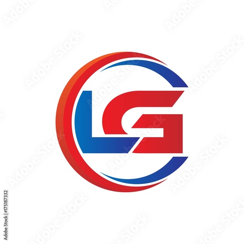 Free Download lg logo vector modern initial swoosh circle blue and red - GFXLoad