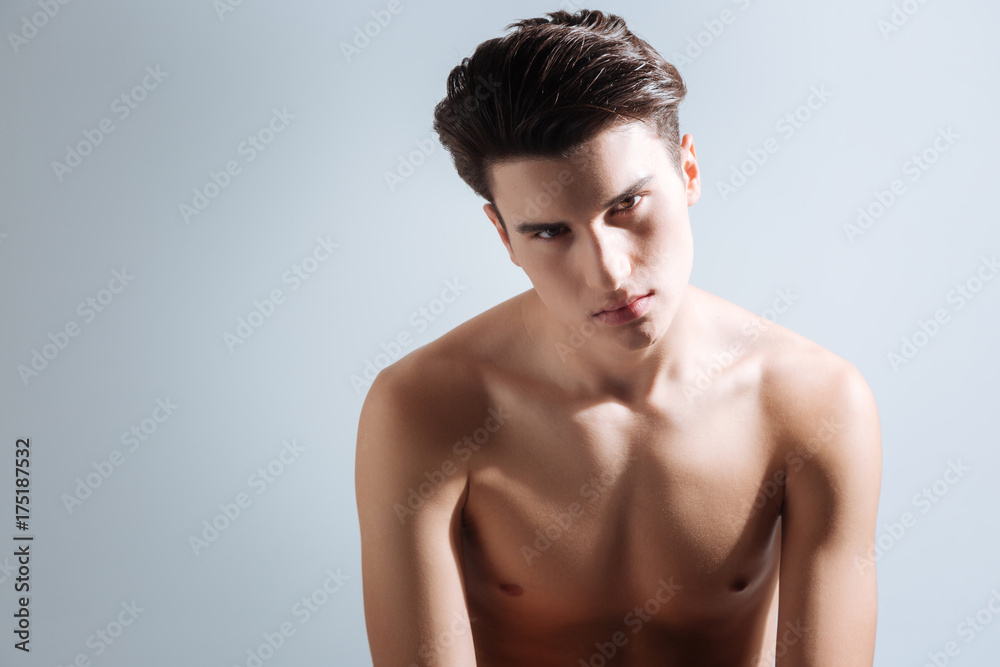 Fototapeta premium Angry brunette male hating everybody
