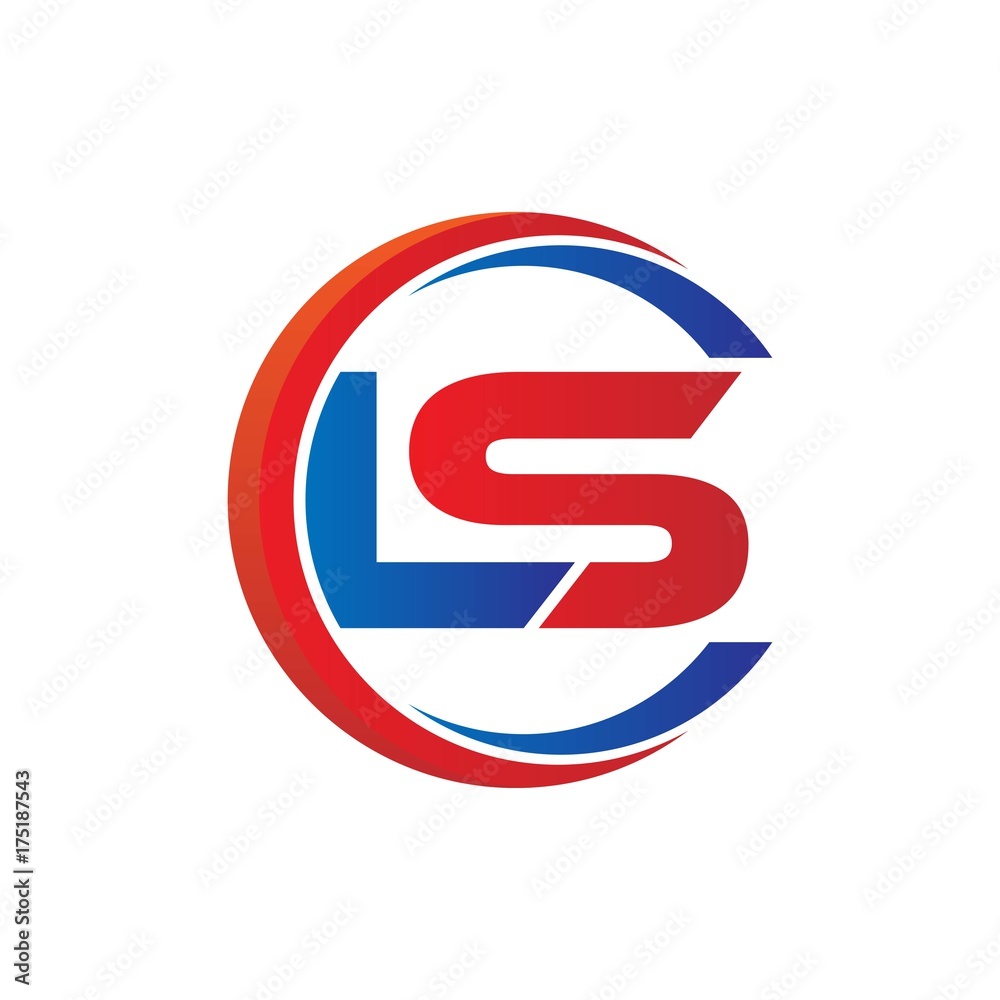 ls logo vector modern initial swoosh circle blue and red ls logo vector modern initial swoosh circle blue and red