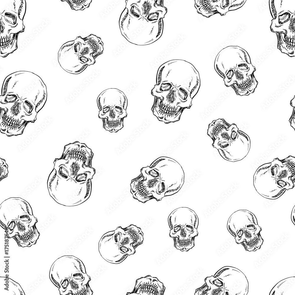 Obraz vector seamless pattern with skulls