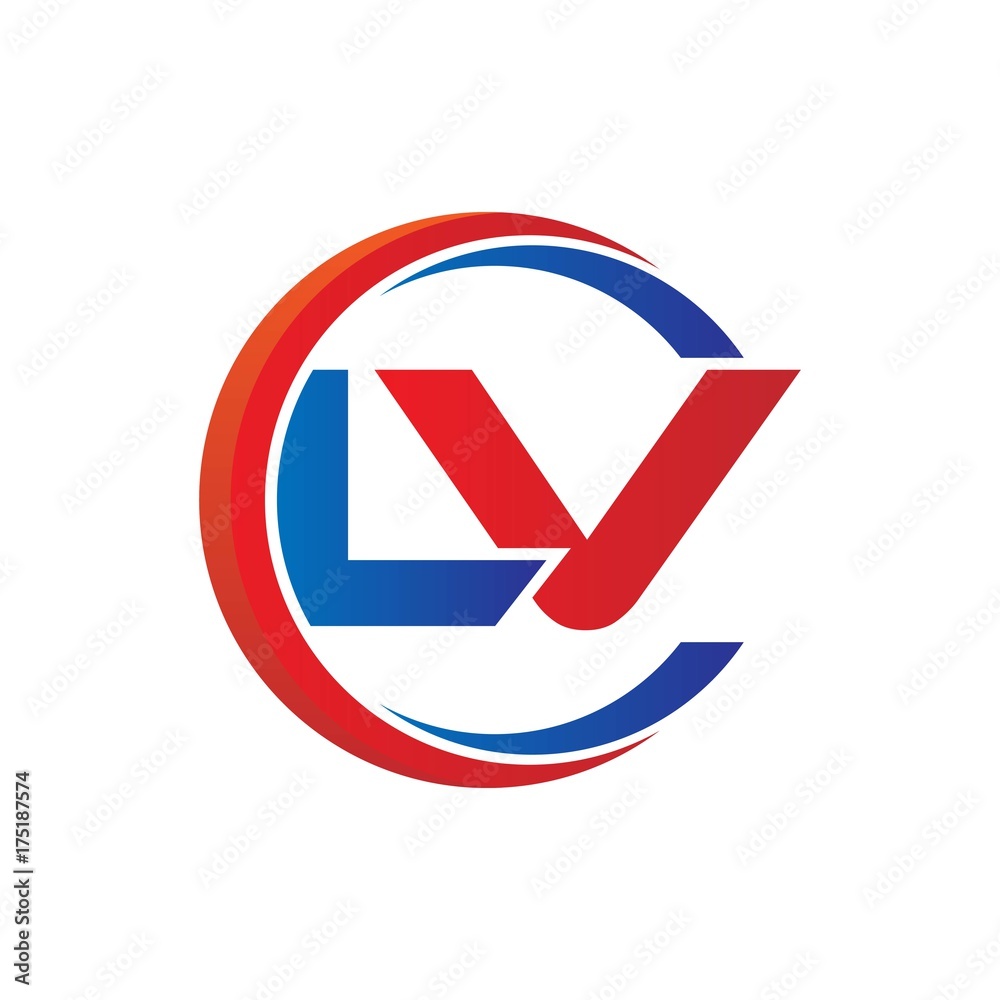 , logo vector modern initial swoosh circle blue and red , logo vector modern initial swoosh circle blue and red