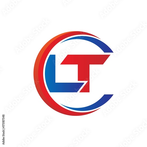 lt logo vector modern initial swoosh circle blue and red Free Download lt logo vector modern initial swoosh circle blue and red - GFXLoad