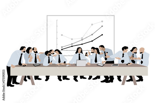 Last supper Vector illustration The parody of business meeting. Clip art, Cartoon.