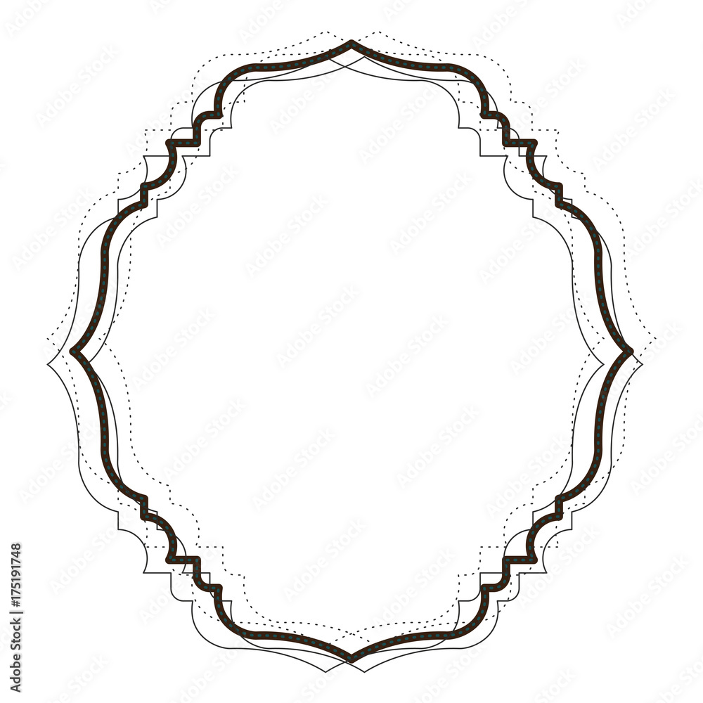 heraldic monochrome silhouette decorative frame and dotted heraldic monochrome silhouette decorative frame and dotted