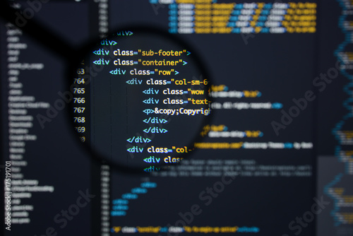 Tableau sur toile Real Html code developing screen