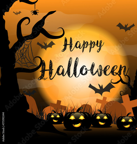 happy halloween background vecter graphics or illustration.  