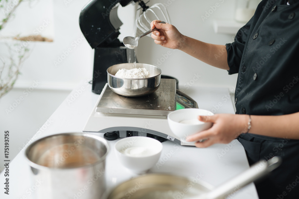 Bakery chef cooking bake in the kitchen professional Bakery chef cooking bake in the kitchen professional