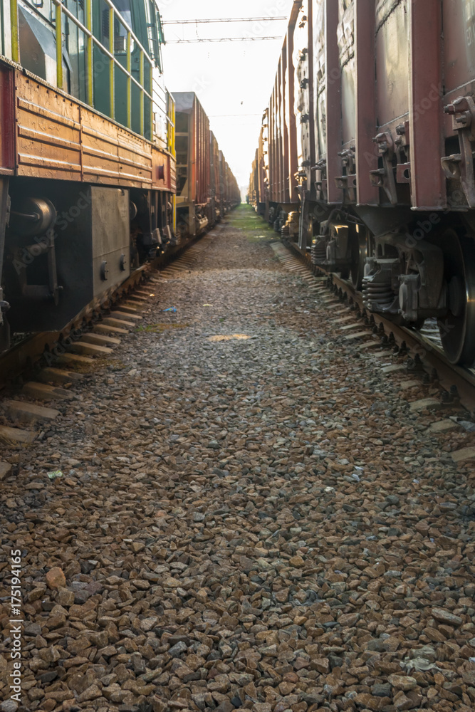Between two freight trains