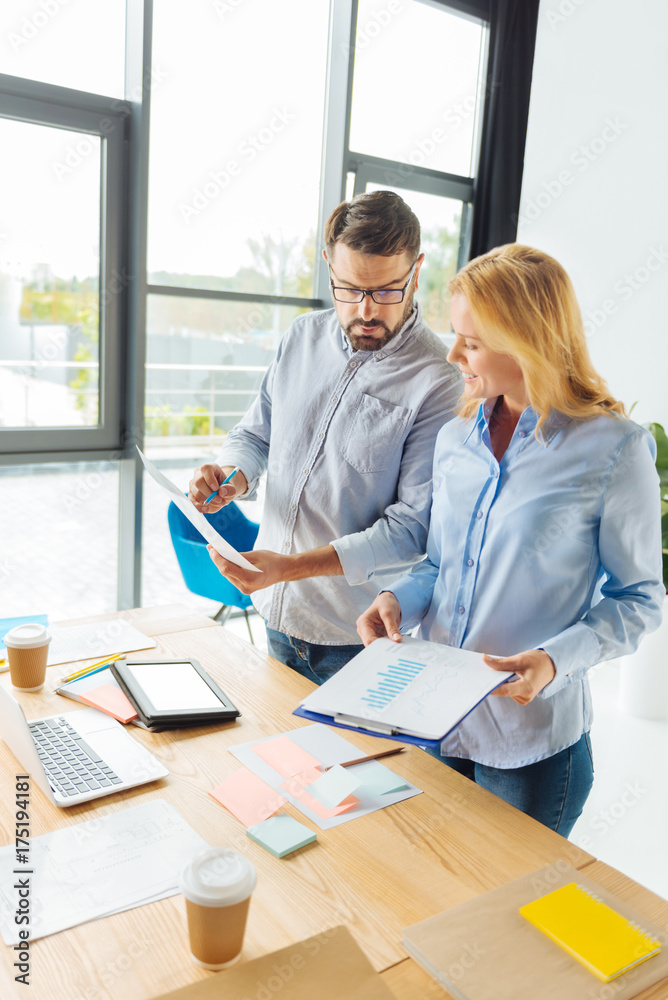 Concentrated office worker deciding problems Concentrated office worker deciding problems