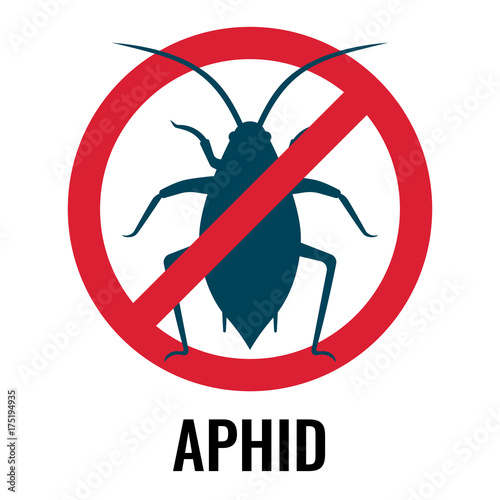 Anti-aphid emblem with circle and line vector illustration