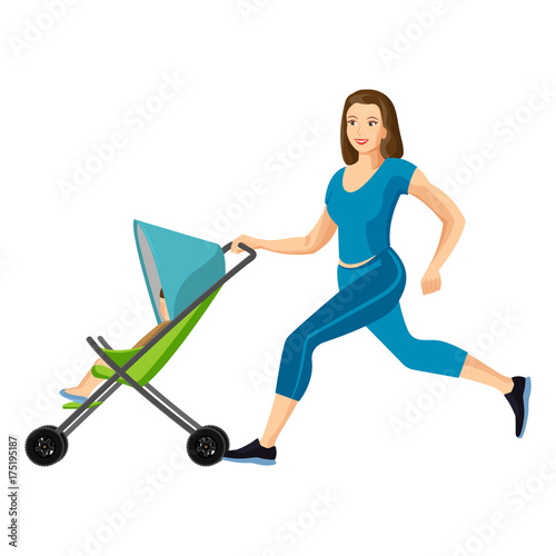 Buggy fit ultimate outdoor fitness class for mums vector illustration