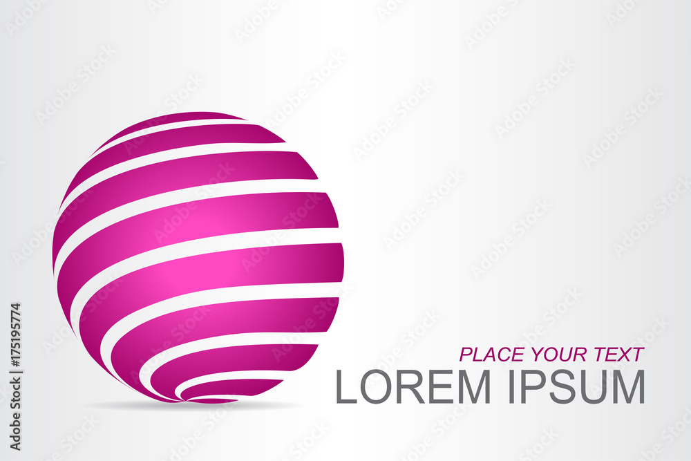 Logo stylized spherical surface with abstract shapes Logo stylized spherical surface with abstract shapes