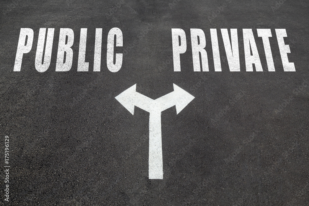 Fototapeta premium Public or private choice concept
