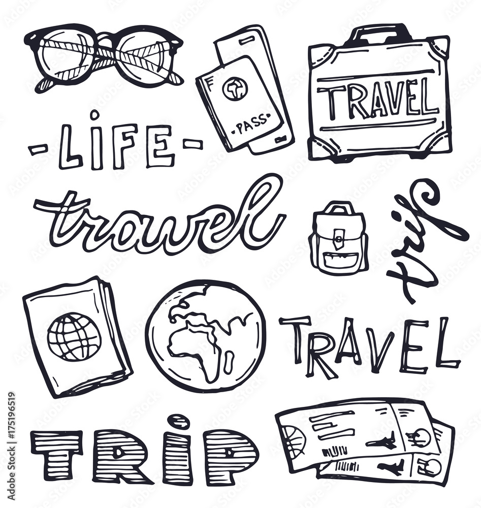 Plakat Hand drawn doodle travel illustration