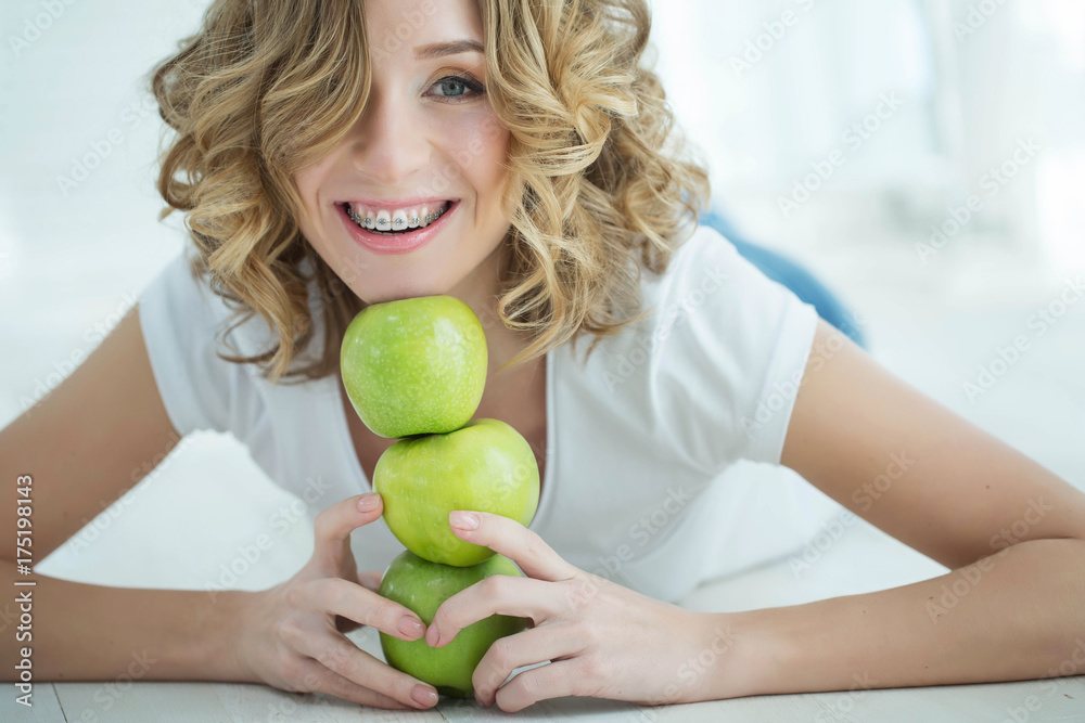 Woman in braces 