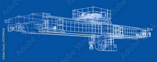 Overhead crane sketch. Vector