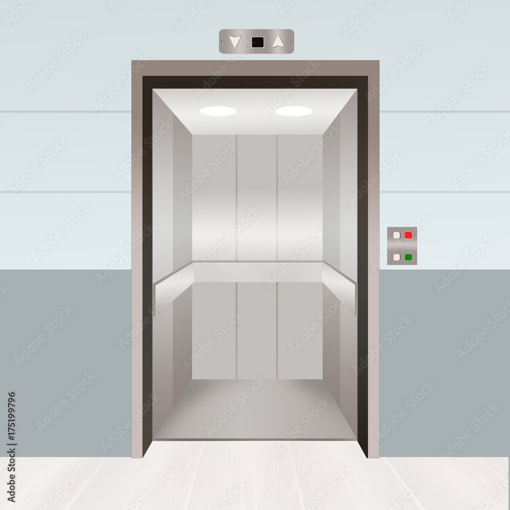 illustration of open elevator illustration of open elevator