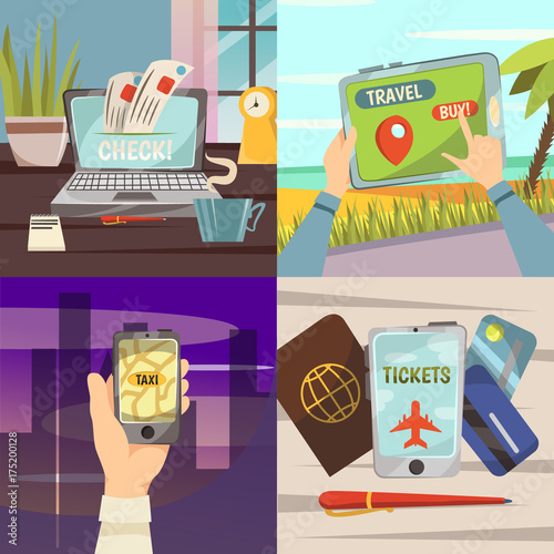 Online Booking Services Icon Set